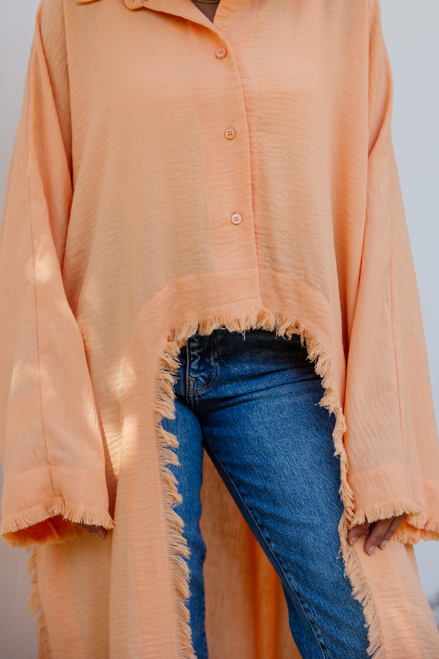 Whisper Fringe Cape Orange