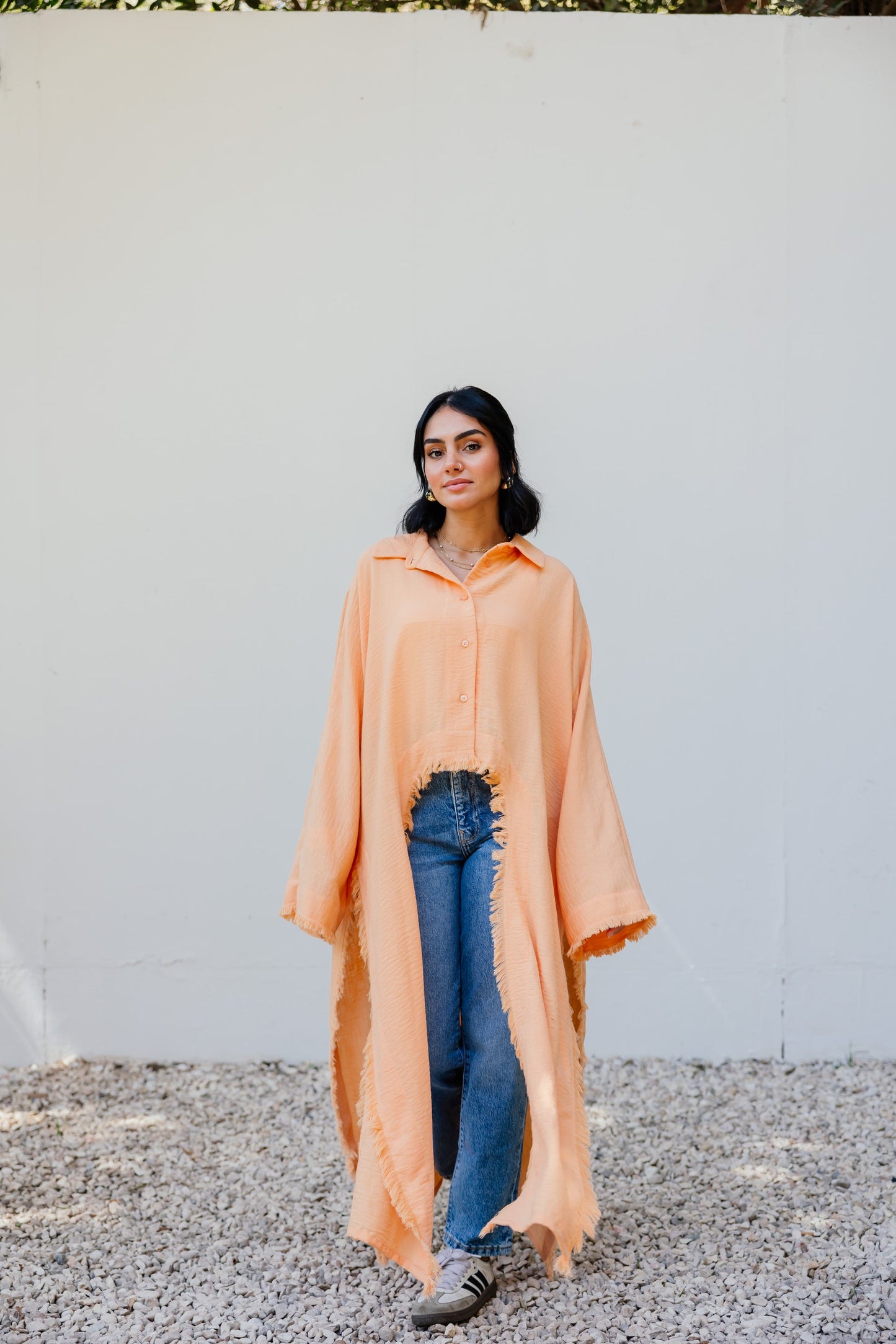 Whisper Fringe Cape Orange
