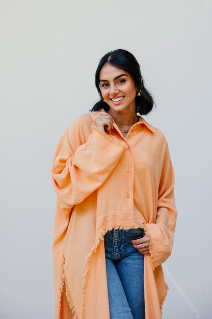 Whisper Fringe Cape Orange