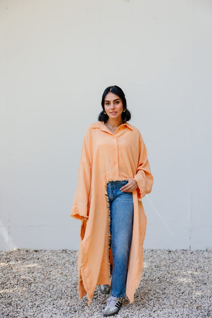 Whisper Fringe Cape Orange