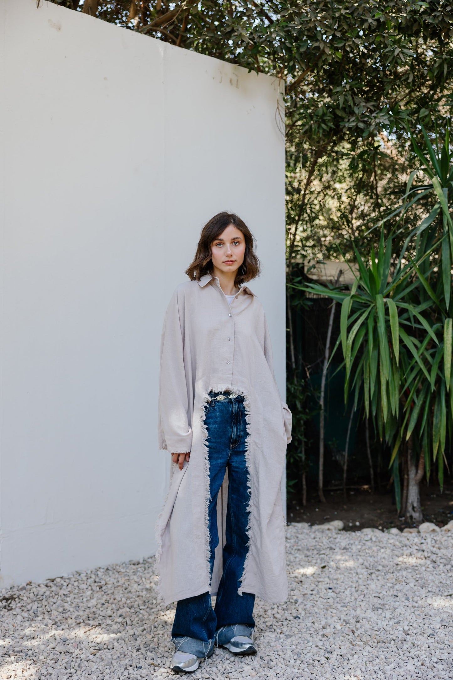 Whisper Fringe Cape Beige