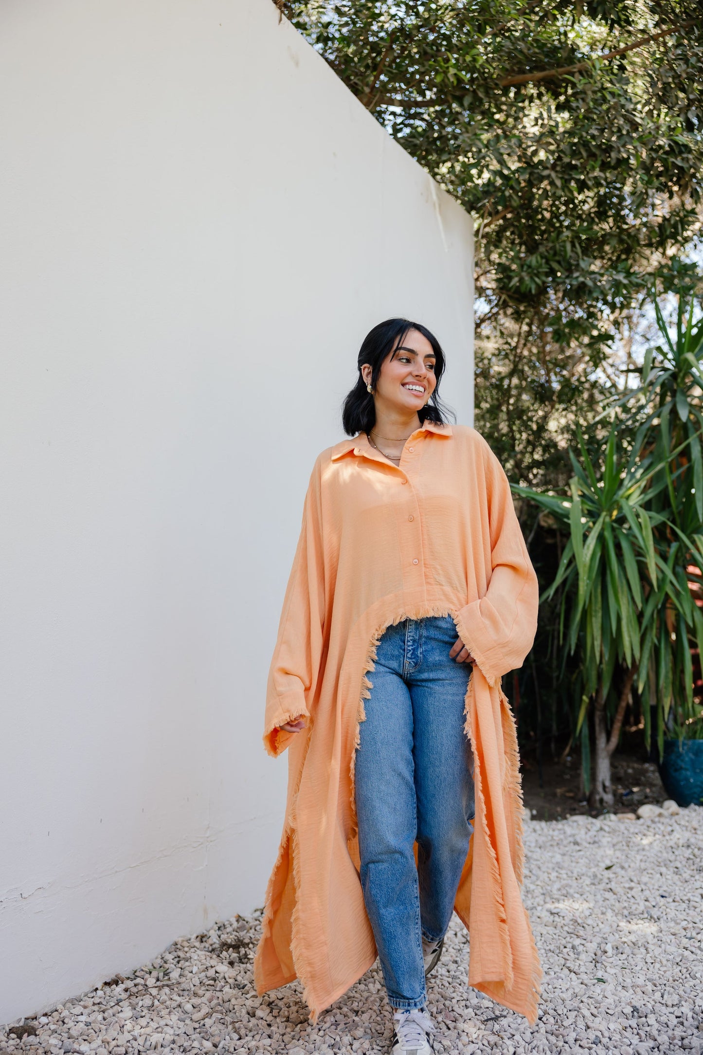 Whisper Fringe Cape Orange