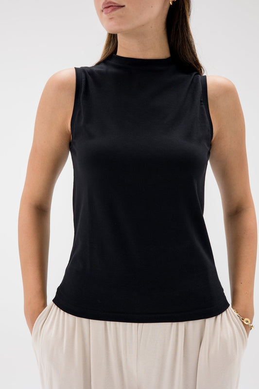 Basic Sleeveless Undershirt Black