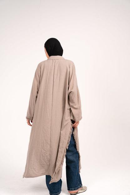 Whisper Fringe Cape Taupe