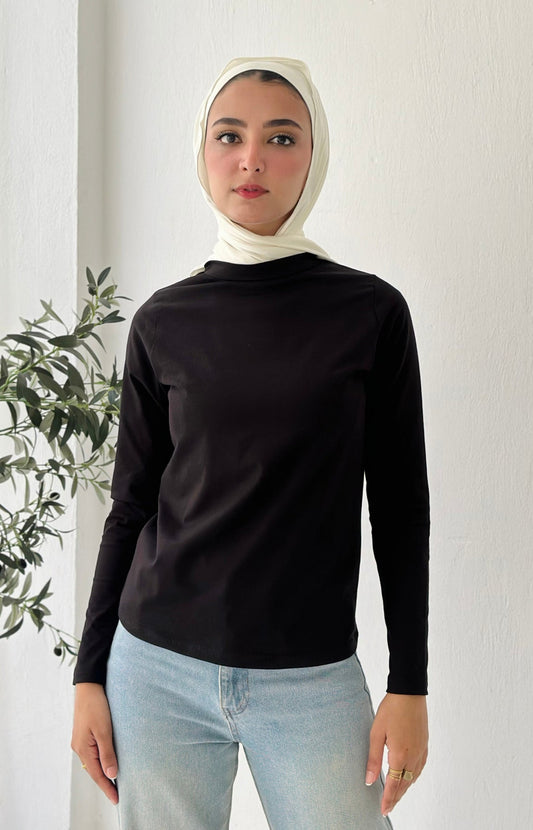 Basic Sleeveless Undershirt Black Long